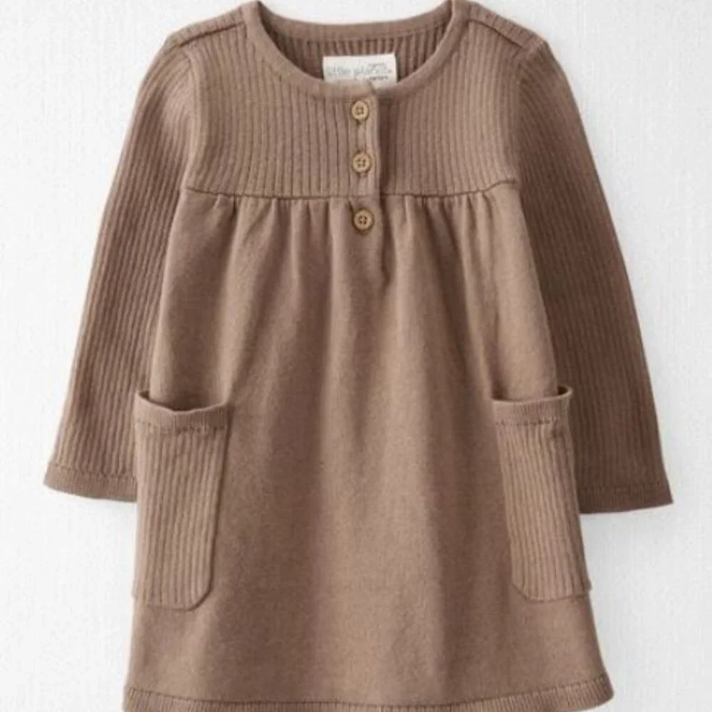 NWT Carter's All Little Planet Baby Organic Cotton Ribbed Sweater Knit Dress